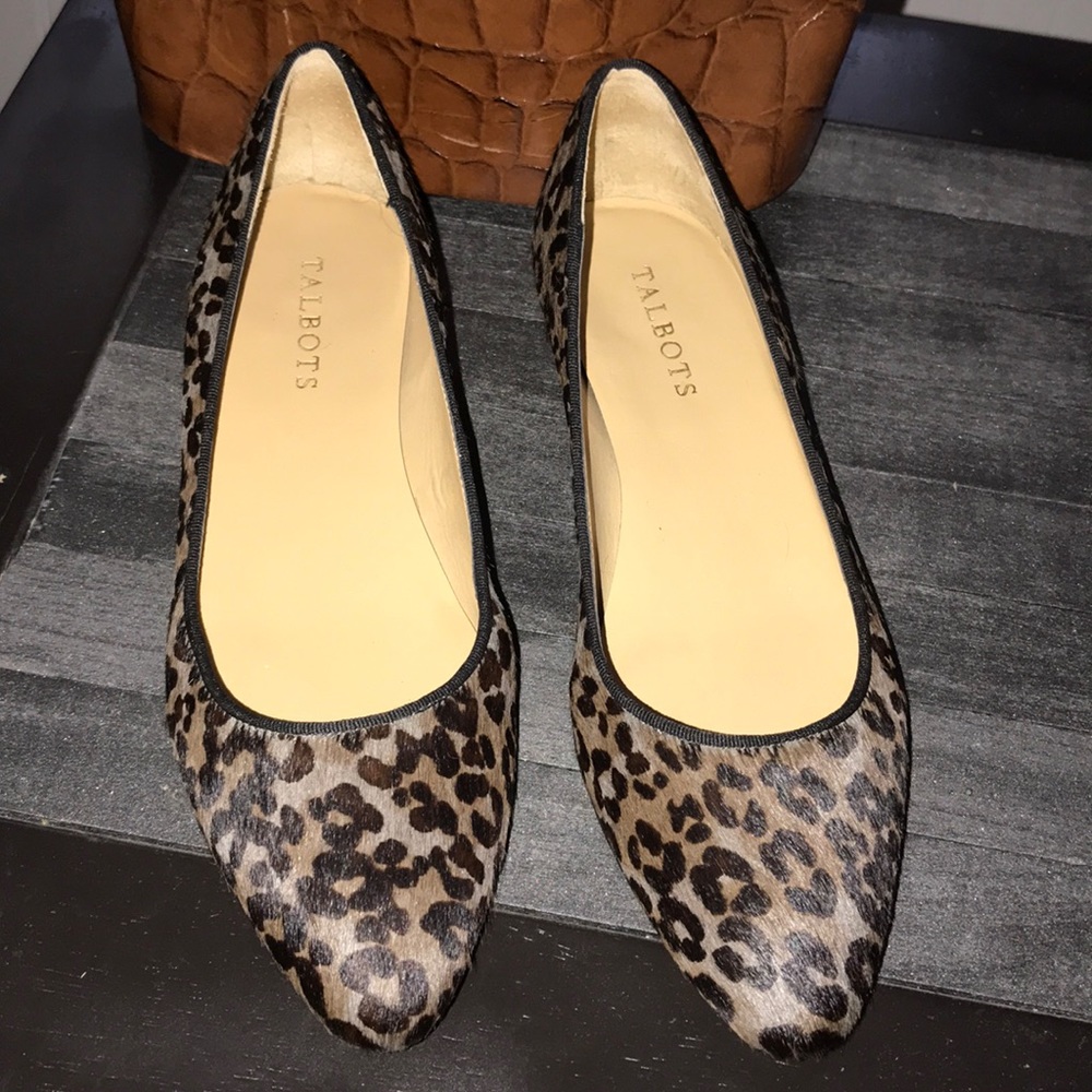 Talbots Calf hair leopard print flats